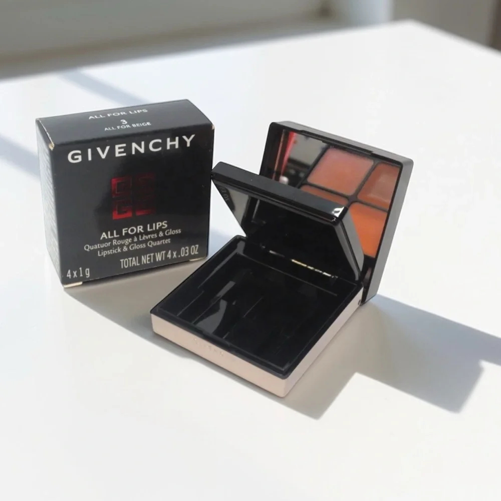 💎 GIVENCHY ALL FOR LIPS LIPSTICK & LIPGLOSS QUARTET #3 ALL FOR BEIGE New In Box